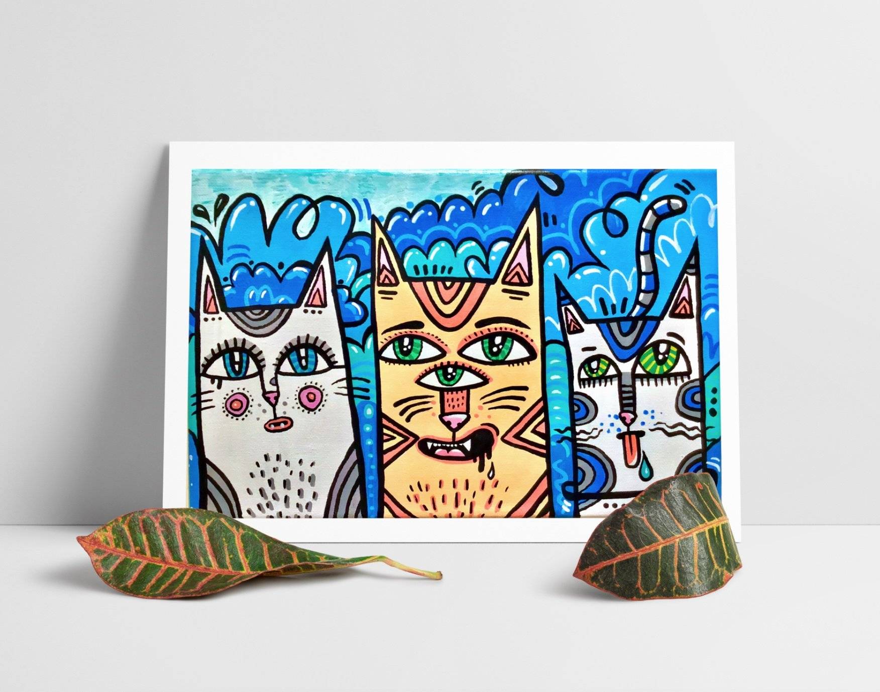 'Three Cats' Print